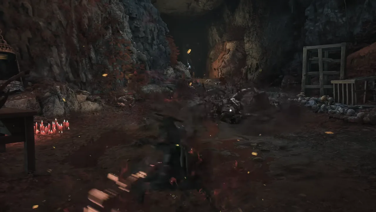 Soul fighting through a dark handcrafted environment in Phantom Blade Zero